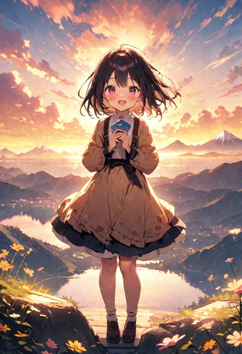 Highest quality、High resolution、Detailed Background、Beautiful face in every detail、Detailed facial expressions、age beauty、Highly detailed face、summer、Fuji Mountain、dawn、dawn、Asahi、
(summerのFuji Mountainでご来光を見る少女:1.5)、
summerのFuji Mountainでご来光を見る瞬間は一生忘れられない思い出となることでしょう、
I was filled with emotion and gratitude.、It marks the beginning of a new day、cute