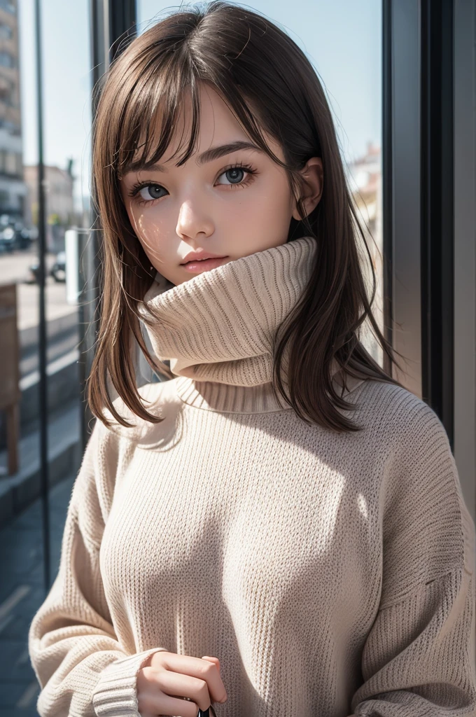 ((best qualityer)), ((work of art)), (detailded), 1 girl, ombro to ombro sweater, 