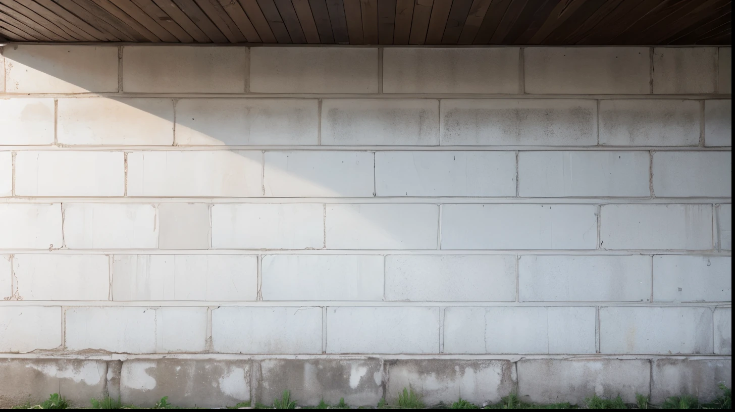 Weathered white brick wall