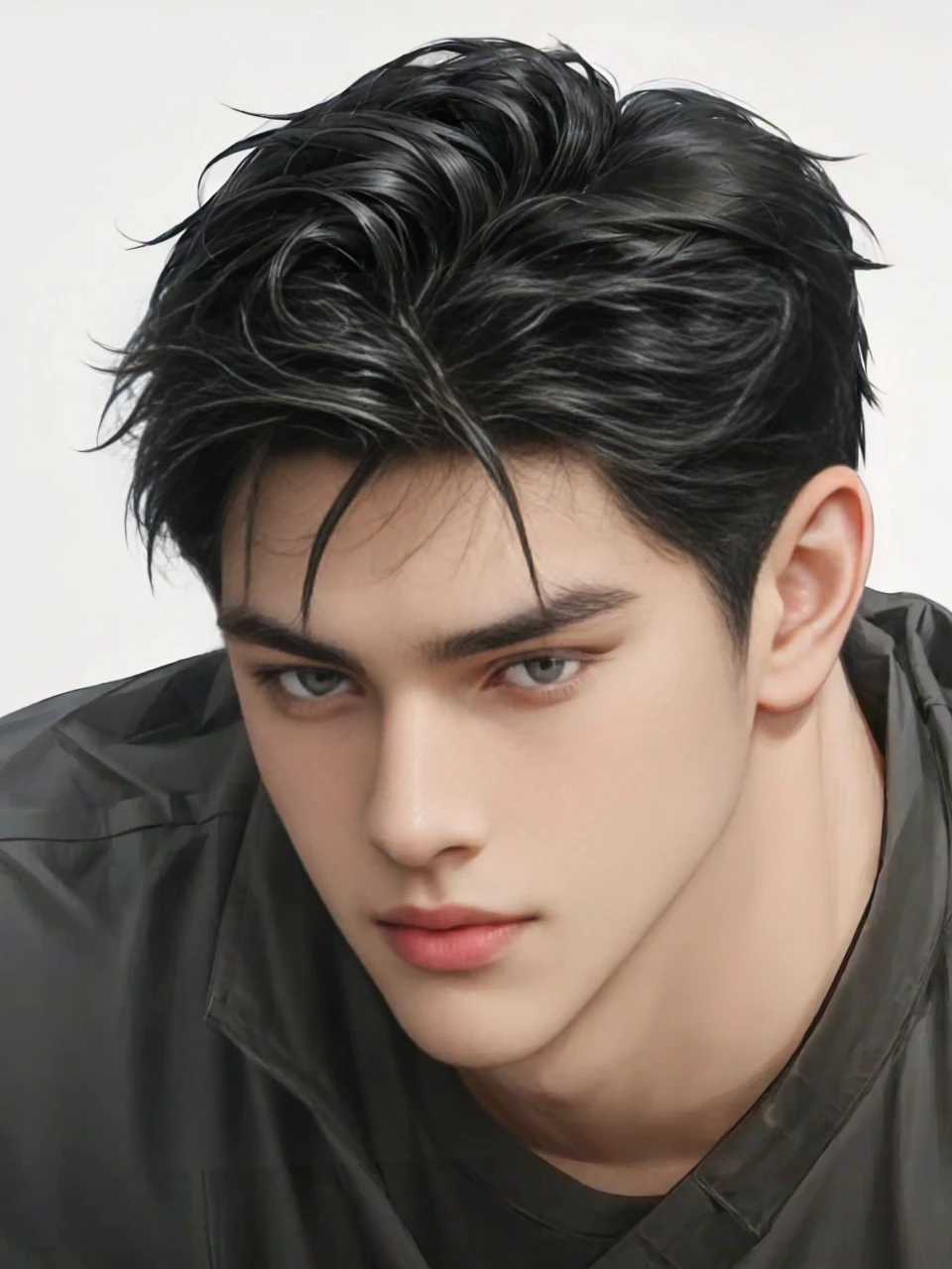 masterpiece, 1boy, adult, handsome, black hair, undercut hair, perfect face, detailed eyes and face, black eyes, clean shaved, muscular, capturing a rural atmosphere, dynamic lighting, unreal engine 5,