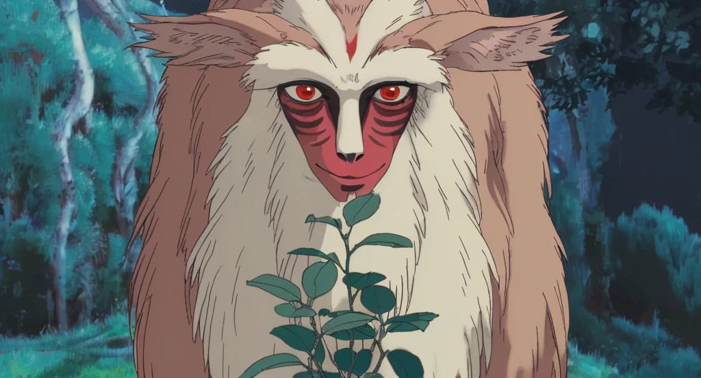 A hairy animal with a red face like a monkey
