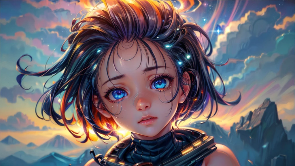 perfect eyes, Zoe, toddler girl, long hair, Heterochromia, astronaut, beautiful detailed eyes, beautiful detailed lips, extremely detailed eyes and face, long eyelashes, 1girl, astronaut, heterochromia, space, beautiful stars, beautiful galaxies, (best quality,4k,8k,highres,masterpiece:1.2),ultra-detailed,(realistic,photorealistic,photo-realistic:1.37),digital art, science fiction, surreal, cinematic lighting, vibrant colors, dramatic lighting, medium shot, full body, waist up, centered, detailed background, stars and galaxies in the distance, 