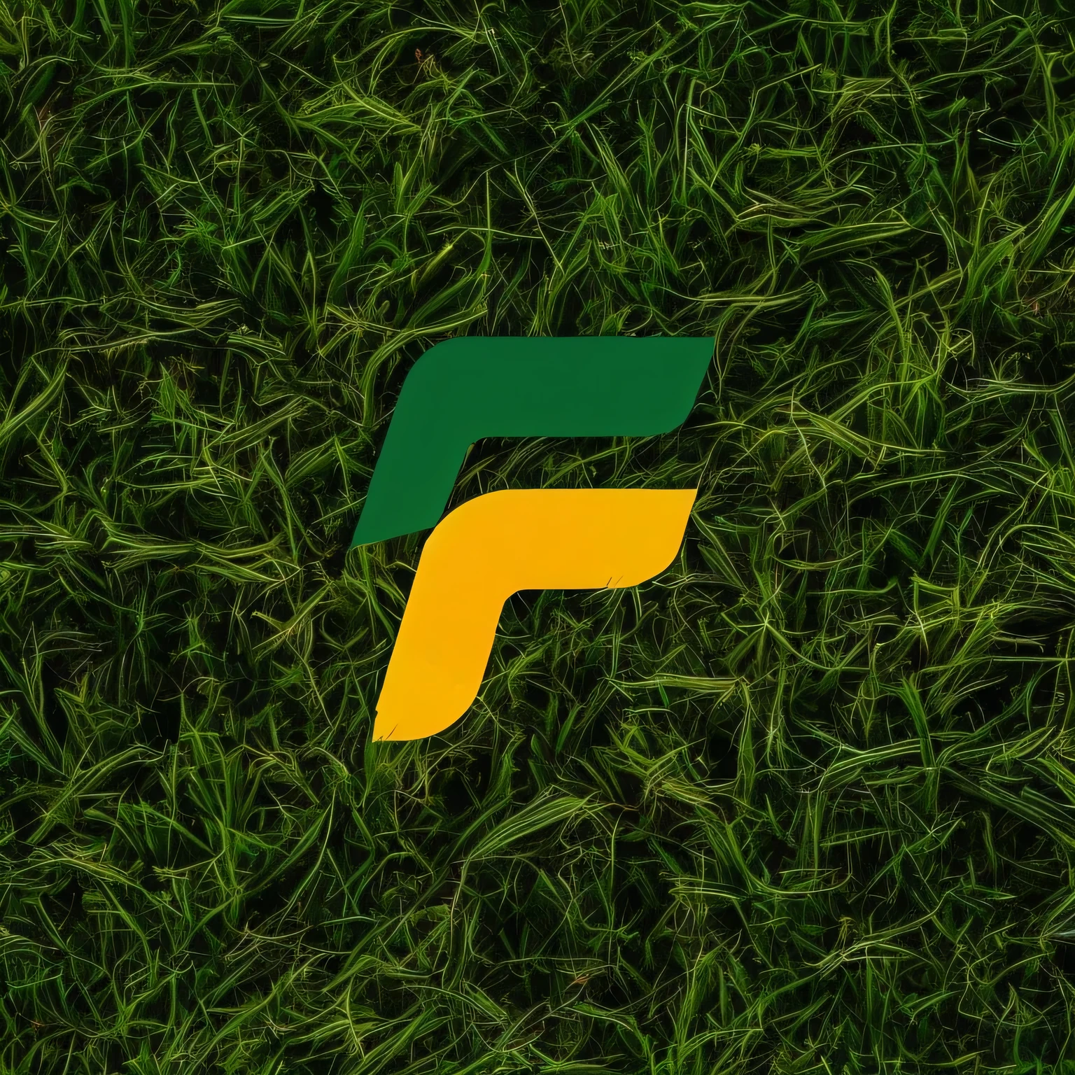 a close-up of a green grass field with a logo, lush fertile fruitful, floro details, fake grass, furaffinity, field background, flora-lush-crater, flor furr, fields, future, f / 1, financial background, f / 2, f/2, flourishing nature
