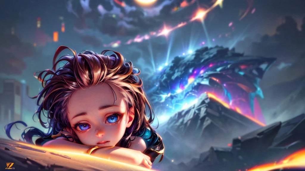 perfect eyes, Zoe, toddler girl, long hair, Heterochromia, astronaut, beautiful detailed eyes, beautiful detailed lips, extremely detailed eyes and face, long eyelashes, 1girl, astronaut, heterochromia, space, beautiful stars, beautiful galaxies, (best quality,4k,8k,highres,masterpiece:1.2),ultra-detailed,(realistic,photorealistic,photo-realistic:1.37),digital art, science fiction, surreal, cinematic lighting, vibrant colors, dramatic lighting, medium shot, full body, waist up, centered, detailed background, stars and galaxies in the distance, 