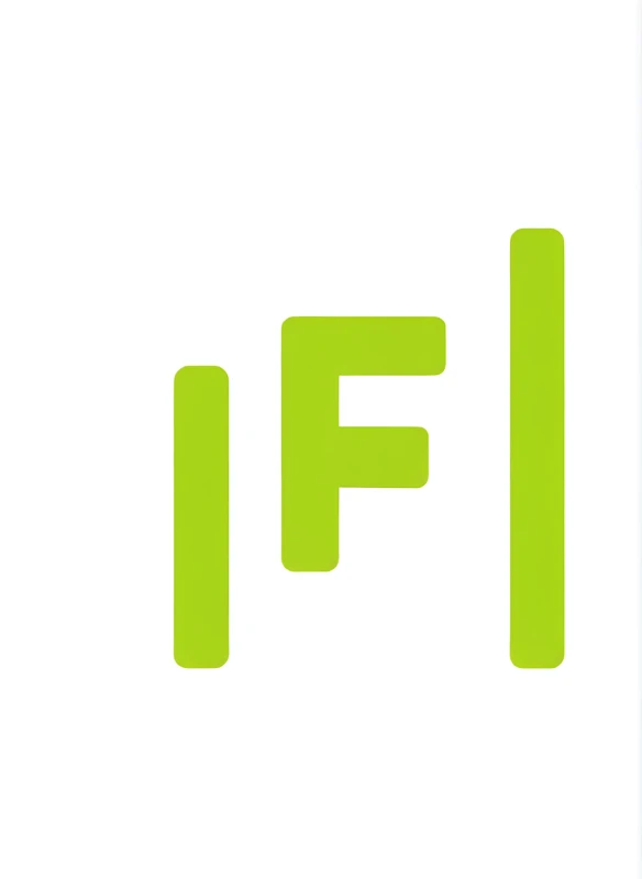 Logo for Flux ID that provides agricultural sensor services. Highlight for logo in F. F with elements coming out on the right side