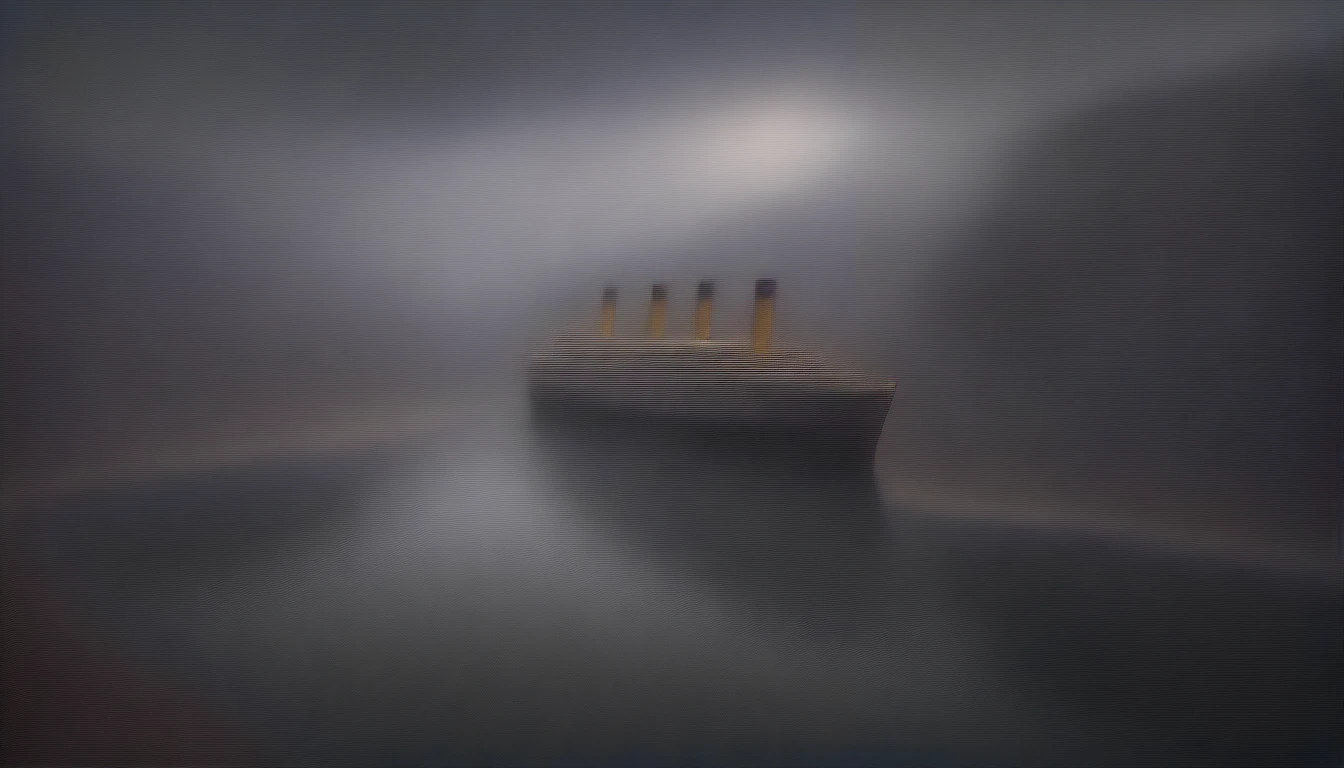 A hyperrealistic titanic ship waiting on top of a rock formation, grand canyon landscape, extremely detailed, cinematic lighting, dramatic clouds, realistic water reflections, photorealistic, 8k, best quality, masterpiece