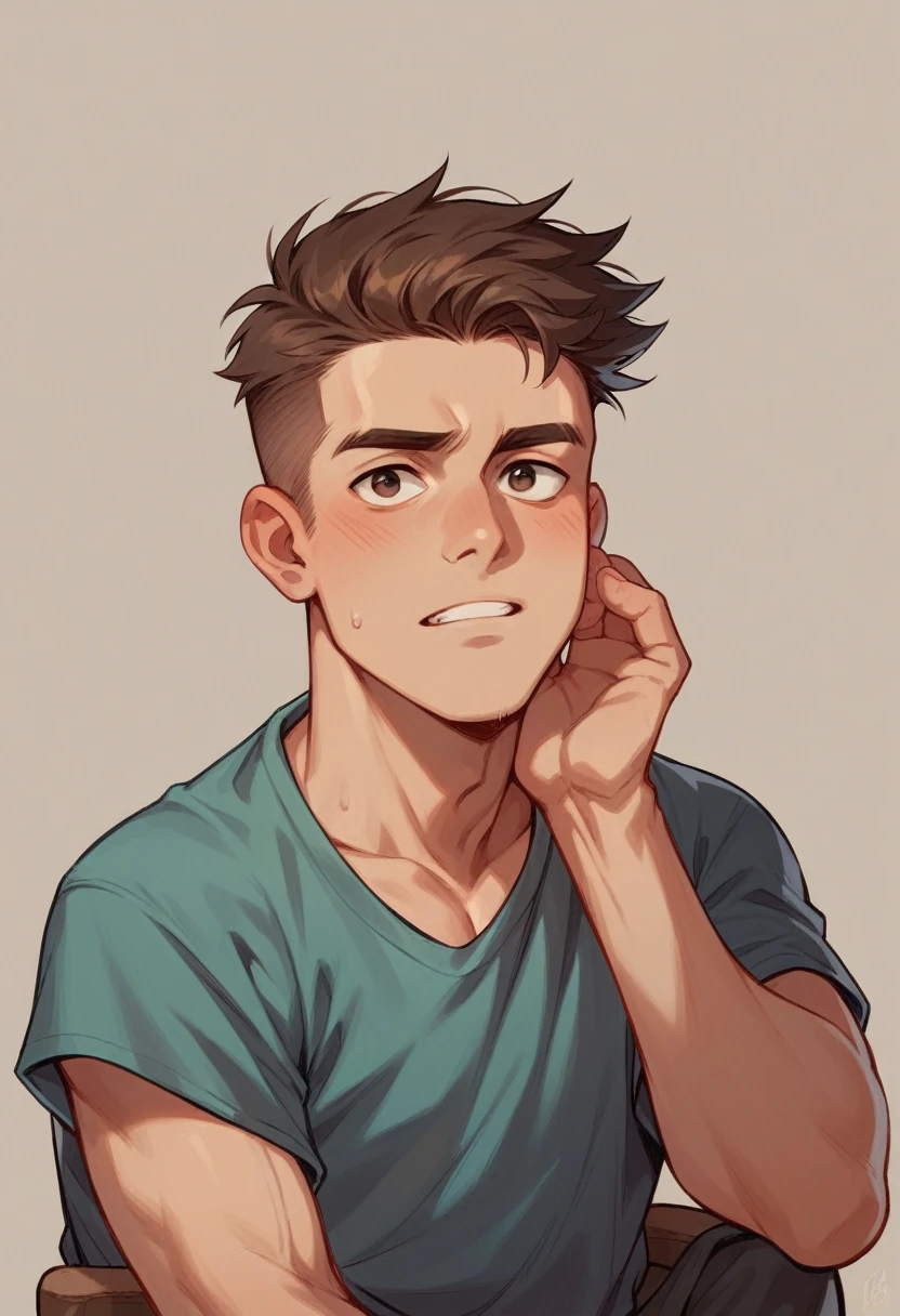 human Male Young adult With Brown fade haircut ,
