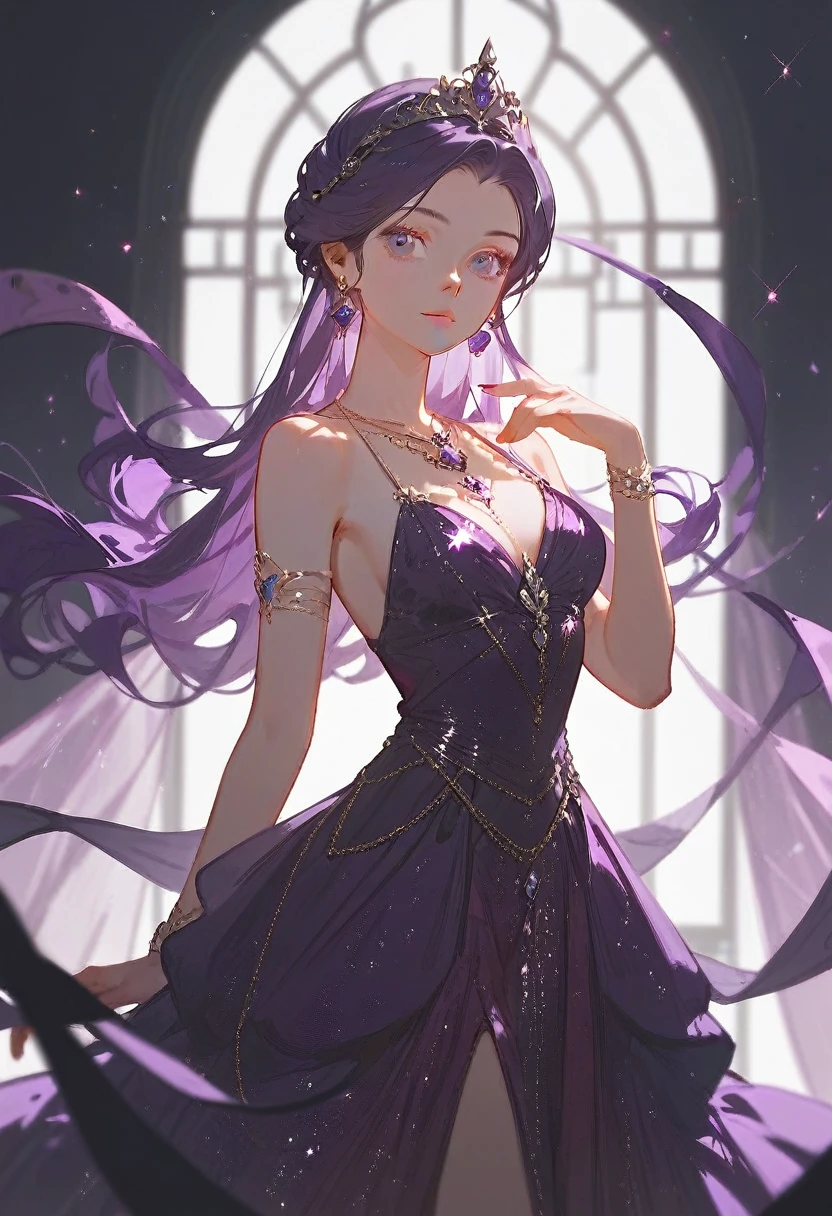 Princess, violet, violet eyes, luxurious dress