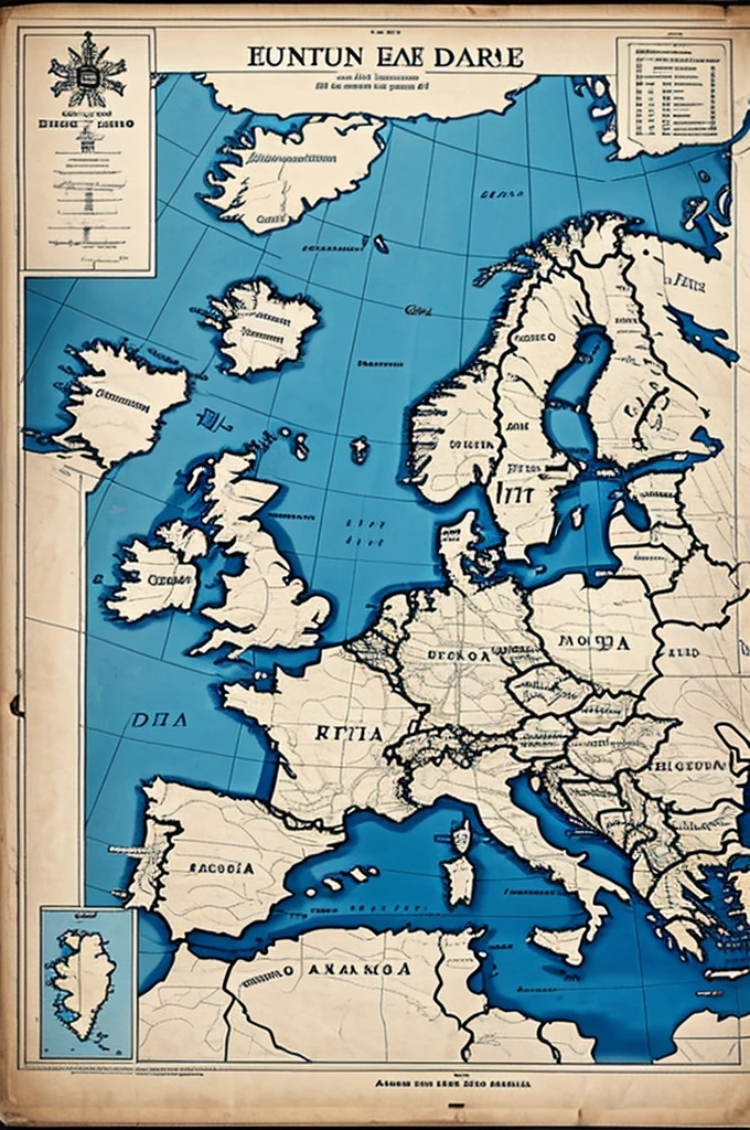 Drawing of the European map before the First World War
