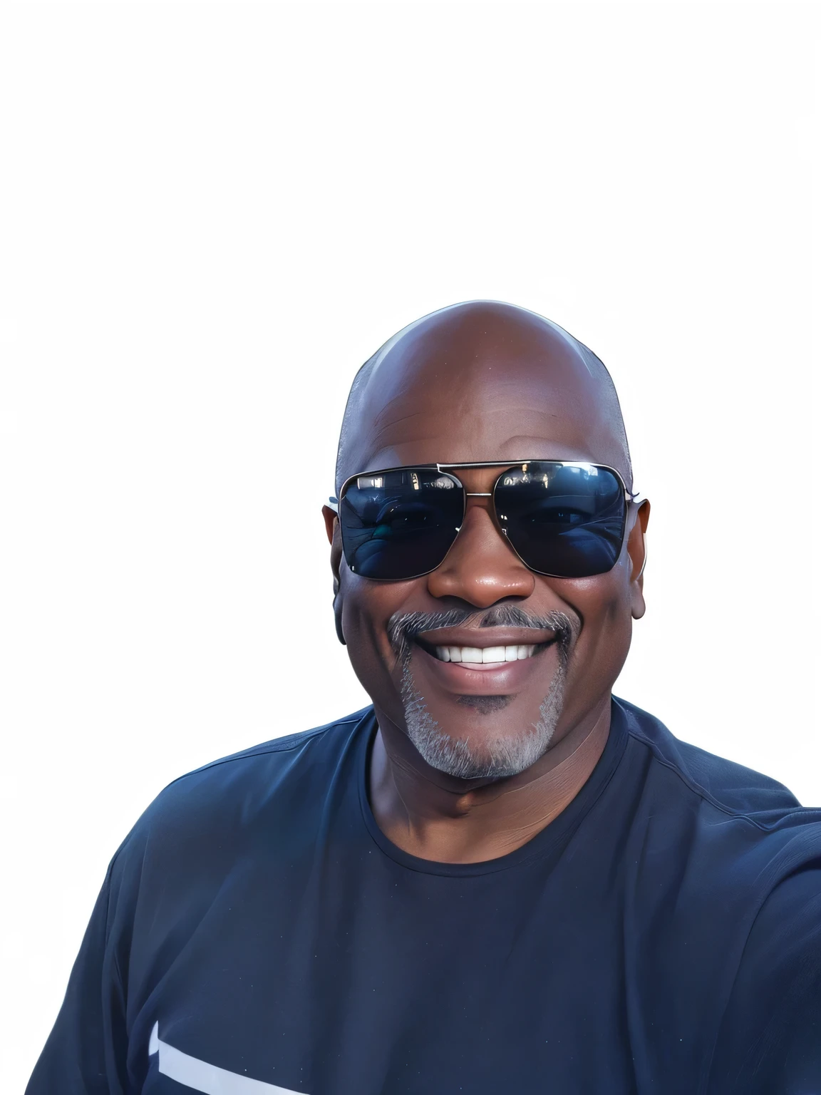 A pixar dieney style movie poster with the text. smiling black man, with sunglasses, bald, about 50 years old at a football game in a stadium, standing in a stadium, alphonse muca, on the field, alphonse musha, on a football field, taken on the iphone 14 pro, profile photo, andy worhol, taken in early 2020, taken on iphone 1 3 pro, shot on iphone 1 3 pro