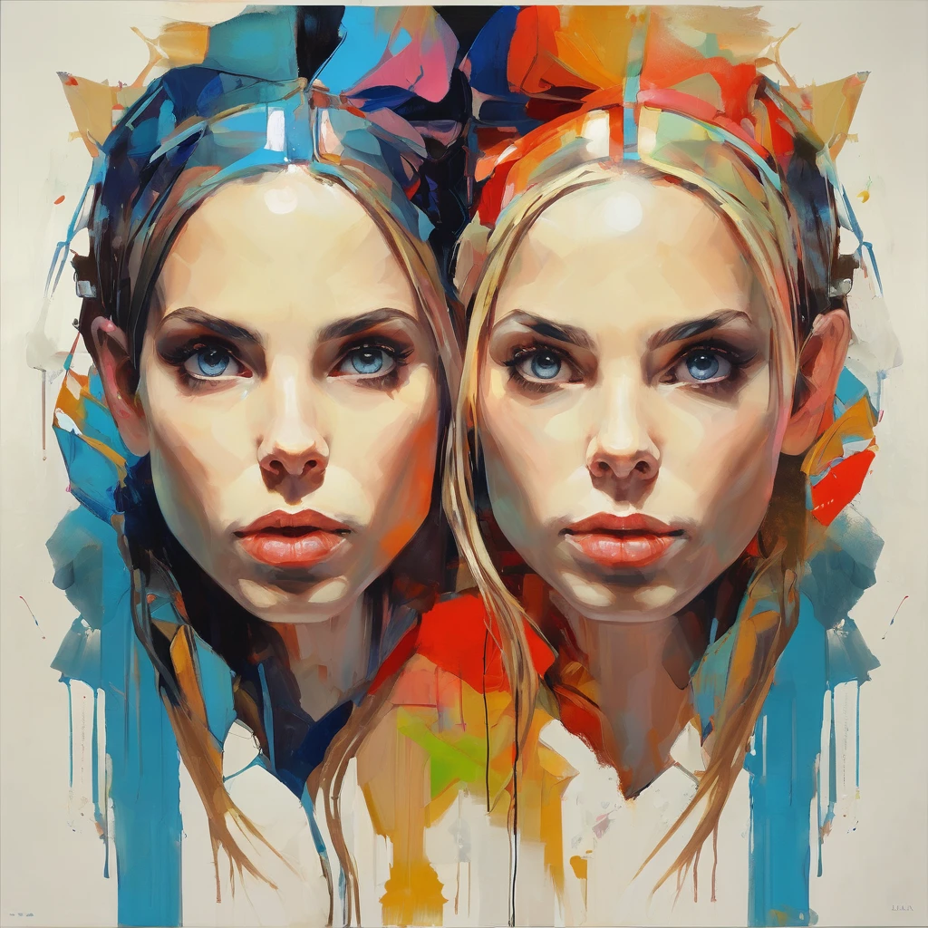 Two heads, (masterpiece, best quality:1.2), 1girl, solo, Laura Bailey