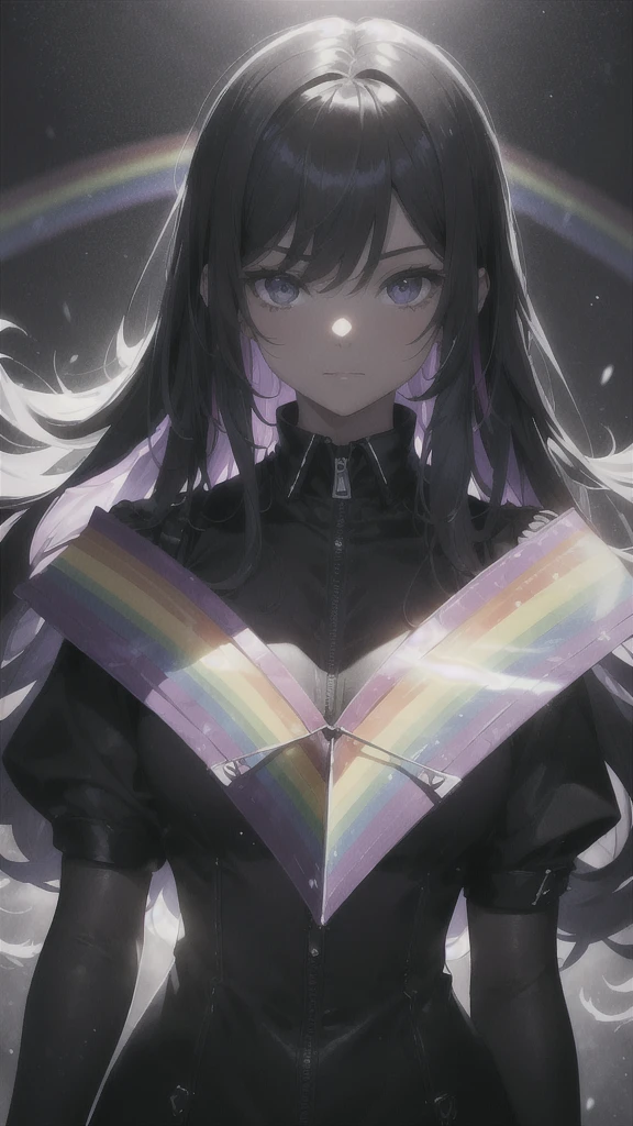 res: Ultra-detailed, the Dark Rainbow Prism Effect Picture

In this image, a dark rainbow prism breaks the monotony of a dark, moody scene, creating a stunning display of light refraction and cinematic appearance. No human elements are present, allowing the focus to remain on the ethereal beauty of the prism and the light it refracts. The prism itself is sleek and modern, with sharp edges and a glossy finish that catches the light, casting rainbow hues in every direction.

BREAK

The prism is positioned in the center of the frame, with the dark, ominous sky surrounding it. The light