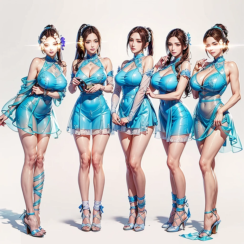 ((8K+Ultra-high resolution+Ultra-high definition+masterpiece+Very detailed+Awards+The award-winning)),(Perfect face+Supermodel+Delicate skin+High Ponytail+Huge breasts+Perfect hands+Beautiful hands+Perfect hands指+Beautiful hands指+Perfect legs+Perfect feet),[[[muscle]]],(((Anatomically correct))) ，The picture is extremely sharp，The details are meticulous，High-quality；Clever light handling，Create a dramatic atmosphere；Brushstroke Master，Impeccable professionalism，A haunting work of art。