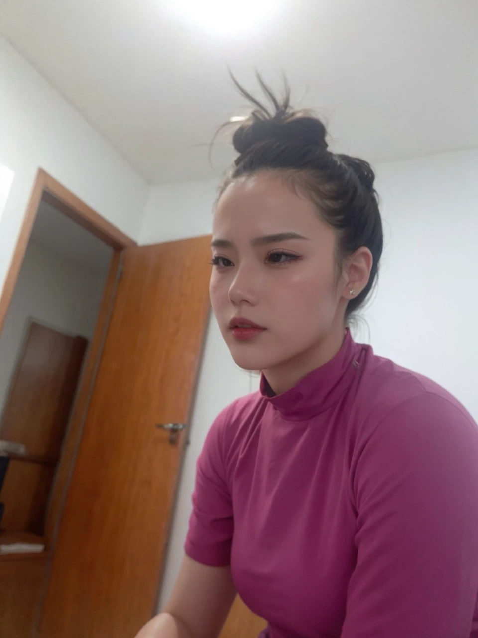 耳环, necklase, outlined, lipstick, blush, on a beach