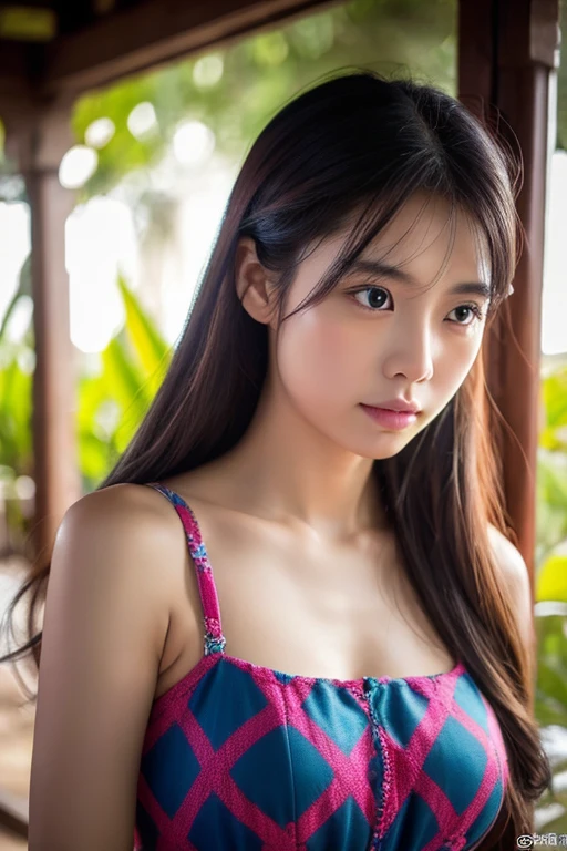 beautiful, Masterpiece, best quality, Very detailed face,  perfect light, 1 girl, alone, ผู้หญิงอาราฟเฟ่ สวมเสื้อยืดกางเกงยีนส์ long hair long hairสลวยปลิวขึ้น, Southeast Asians with round faces, Large bust measures 38 inches., Warm light, morning sun, long hair,black eyes,abdominal muscles, ร่างกาย beautifulงามแข็งแรง, thick hips, rounded chest, (digital painting, HDR, high contrast), 3d, 8K, 45,000,000 pixcls,Asian girl, Gorgeous Chinese model, Japanese model, ผู้หญิงเอเชียที่beautifulงาม, Japanese goddess, หญิงสาวที่beautifulมาก, หญิงสาวที่beautifulงาม, ผู้หญิงที่beautifulมาก, น่าดึงดูดและbeautifulงาม, sexy girl, Asian girl, นางแบบสาวbeautiful, jaw-dropping beauty, Bright face,