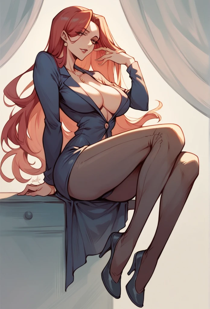 Parasoul, mature woman, long legs,sexy 