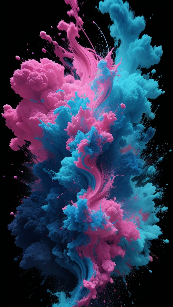 Alberto seveso art, dancing sillhouette, water ink, blue, purple, pink, ink water, ink cloud, alberto seveso art, loose painting style, intricate detail, cinematic lighting, octane render, 8k render, volumetric lighting