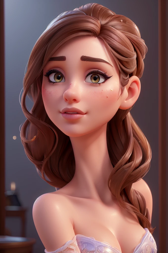 a beautiful detailed woman with gorgeous eyes, sensual lips, long eyelashes, realistic skin and facial features, elegant hairstyle, provocative pose, minimal clothing, seductive expression, dramatic lighting, cinematic composition, vibrant colors, photorealistic, masterpiece, (best quality,4k,8k,highres,masterpiece:1.2),ultra-detailed,(realistic,photorealistic,photo-realistic:1.37)