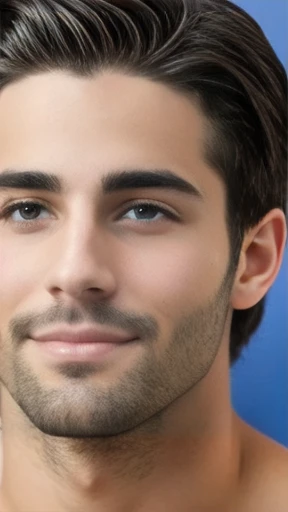 make an young jewish men focus on the face.