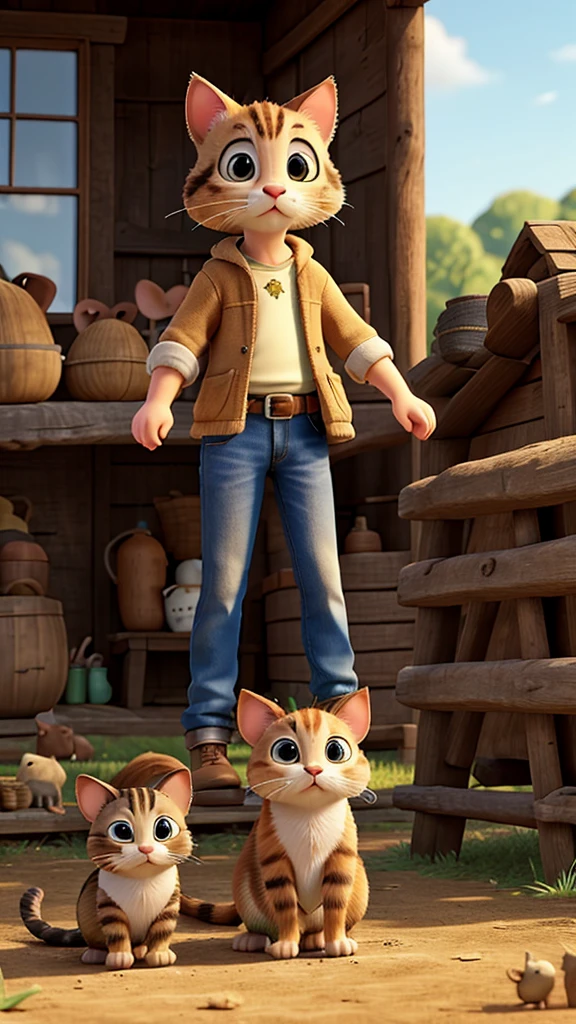 On a farm the cat and the mouse