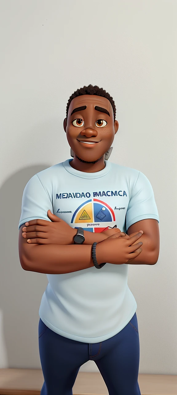 Mozambican man, de pele morena, estilo Pixar, High definition, best quality.