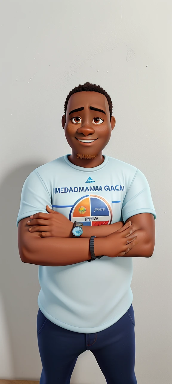 Mozambican man, de pele morena, estilo Pixar, High definition, best quality.
