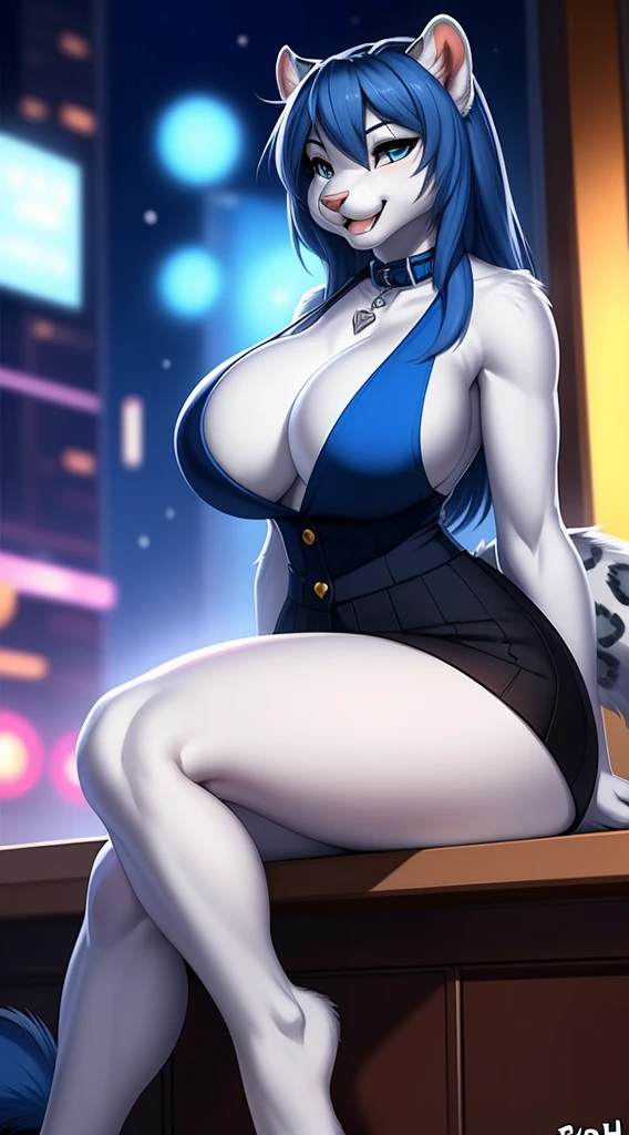 ((((sfw)))), uploaded the e621, beautiful and detailed,woman (((female))) ((anthro)) Snow leopard, Ross Tran, by ruan jia, by zaush, by foxovh, lighting cinematic, seductor, Snow leopard, thighighs, (giant chest), full body view, (anthro, fluffy fur, character focus:1.1), 1girl, anthro dog girl, body fur, solo, giant breasts, (thick thighs:0.3), curvy, focus on giant , big ass sexy ass sexy invitation, (heart-shaped pupils), sexy, seductive, fall in love girl, nice, cute, naughty face, bedthrom, big aureola sahow , show , Black hair with blue highlights. night looking the raiin . mini_short inside butt highschool girl, semi-butonned uniform niform, with his shirt soaked from front show giant (barely_visible_booba) big_, visibile saliva offering the breasts and sex partial clothes (She is sitting) ((She is showing her sensuality) ( blue collar.) hottest hot 1st position for sexy blue eyes confortable naughy face anime-style cartoon-style squirrel ears with blue hair and wearing secretary clothes, digital drawing and colorful city in the background, sexual expression.) mini skirt
