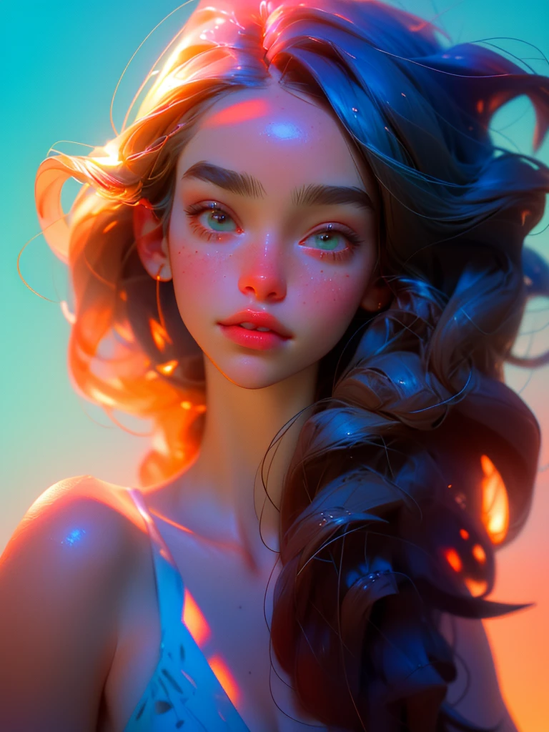 a beautiful woman with long dark hair, wearing a red bikini, posing in a tropical beach setting, sunlight reflecting off her skin, (best quality,4k,8k,UHD,HD,soft textures ,highres,masterpiece:1.2),ultra-detailed,(realistic,photorealistic,photo-realistic:1.37),detailed facial features, alluring expression, elegant pose, sandy beach, palm trees, blue ocean, golden hour lighting, warm tones
