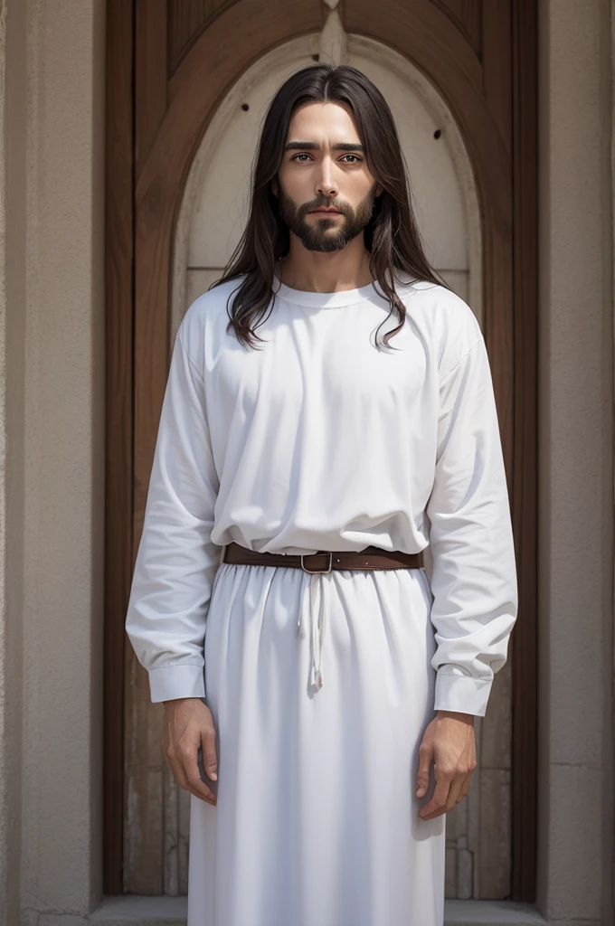 Create photo of Jesus in white clothes