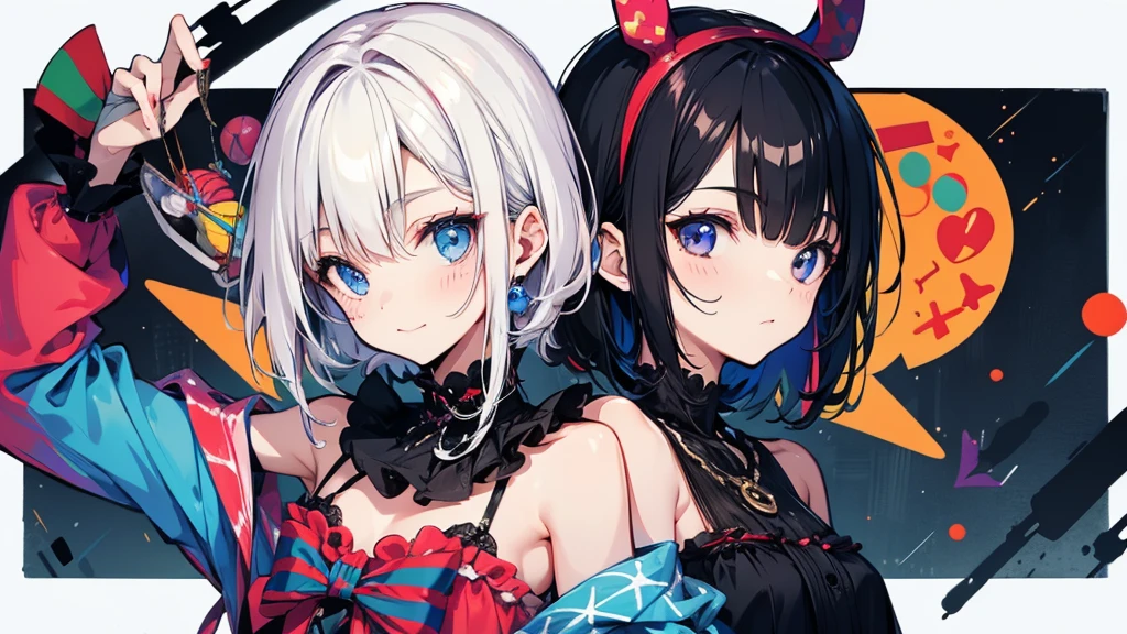 Mischievous clown。dark。