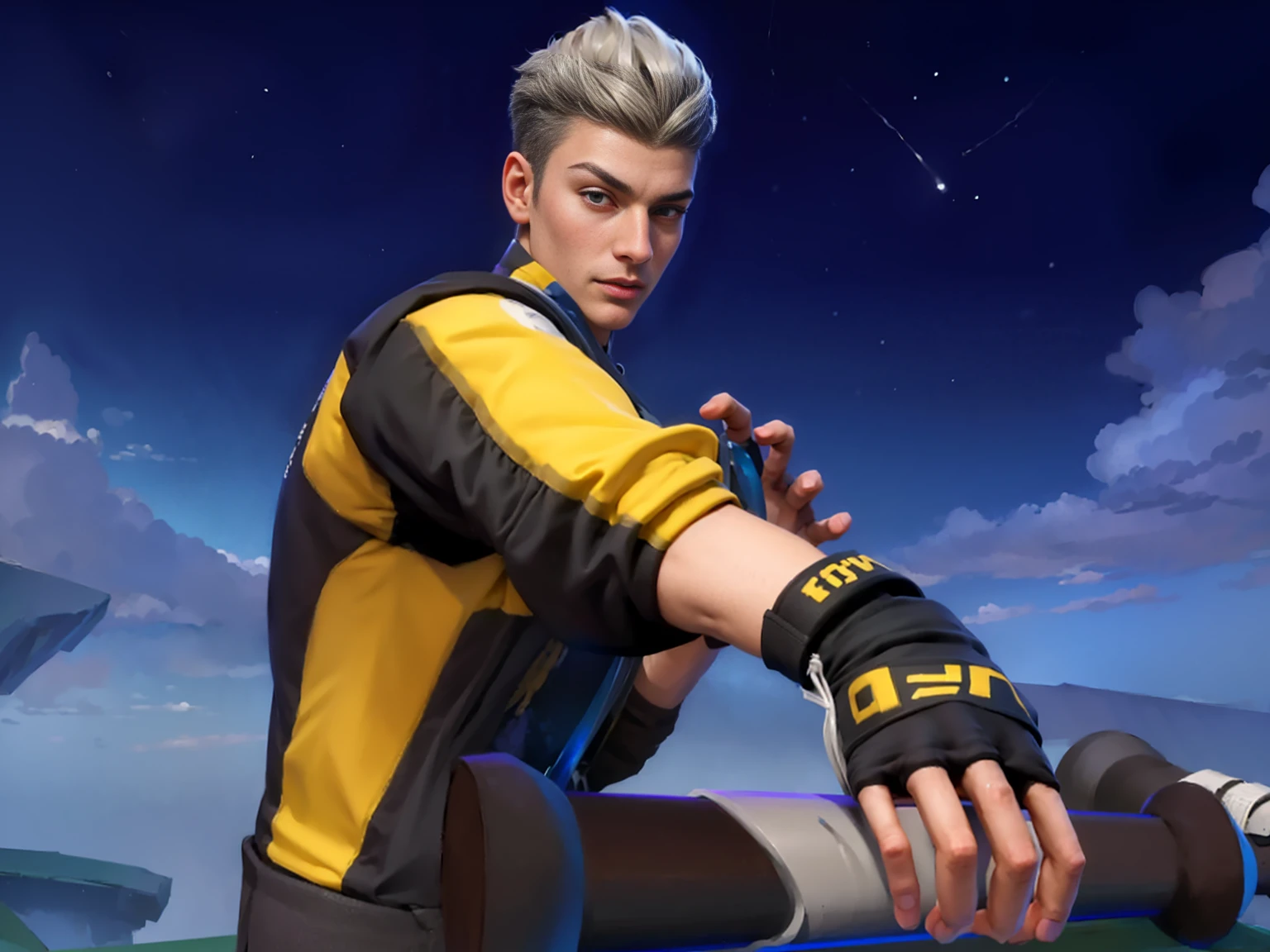 (photorealistic:1.4), best quality, masterpiece, ultra high res, 1man, (detailed face:1.2), (detailed eyes:1.2), (detailed hair:1.2), (detailed clothes:1.2), 4k, (detailed color:1.2),