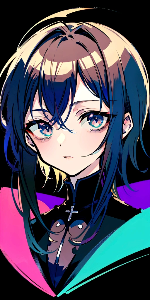 a closeup of a person wearing a black shirt and a black top, inspired by Li Chevalier, neferpitou, delicate androgynous prince, retrato de anime style, demon slayer rui fanart, 1 7 year old anime gothic girl, portrait of a woman as real, high quality portrait, en un anime style, anime style, personaje de anime style