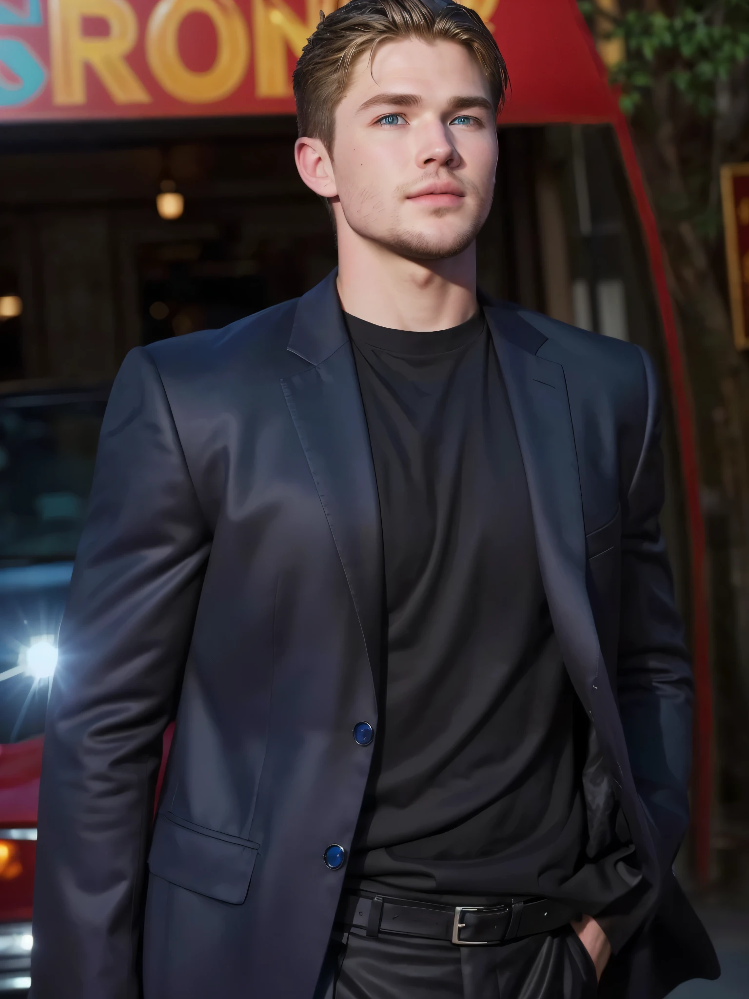 Masterpiece, Best Quality, (Extremely detailed 8k), (Best Quality), (best illustration), (best shadow), absurdities, realistic lighting, (Abyss), beautiful detailed shine, 24 year old man, fashionable hair style, Stephen Amell, by Chris Hemsworth, Stephen Amell, Blue eyes
