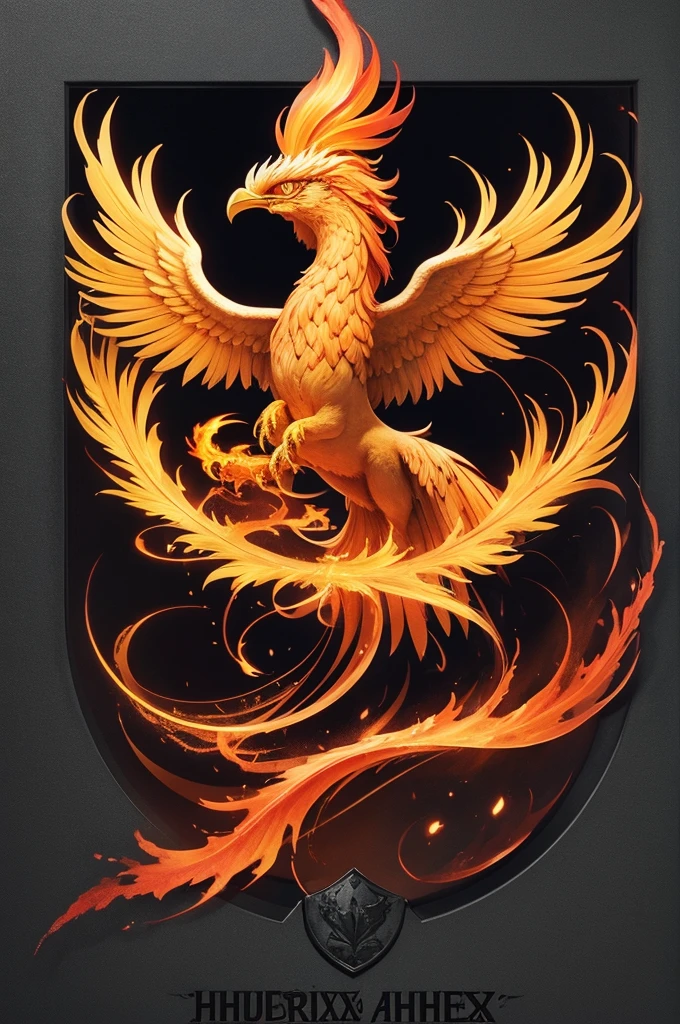 A SHIELD WITH A BEAUTIFUL PHOENIX on the front