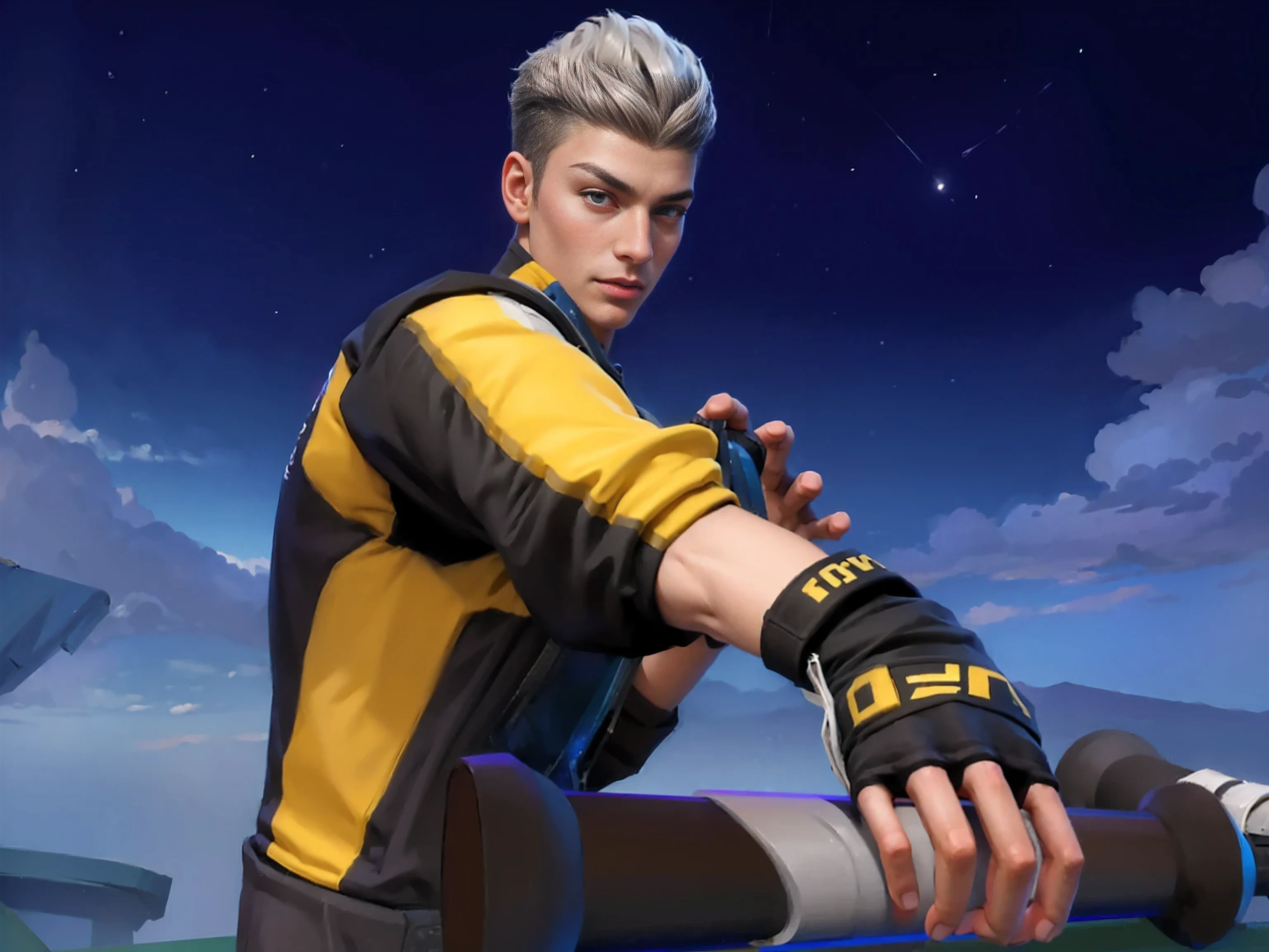 (photorealistic:1.4), best quality, masterpiece, ultra high res, 1man, (detailed face:1.2), (detailed eyes:1.2), (detailed hair:1.2), (detailed clothes:1.2), 4k, (detailed color:1.2),