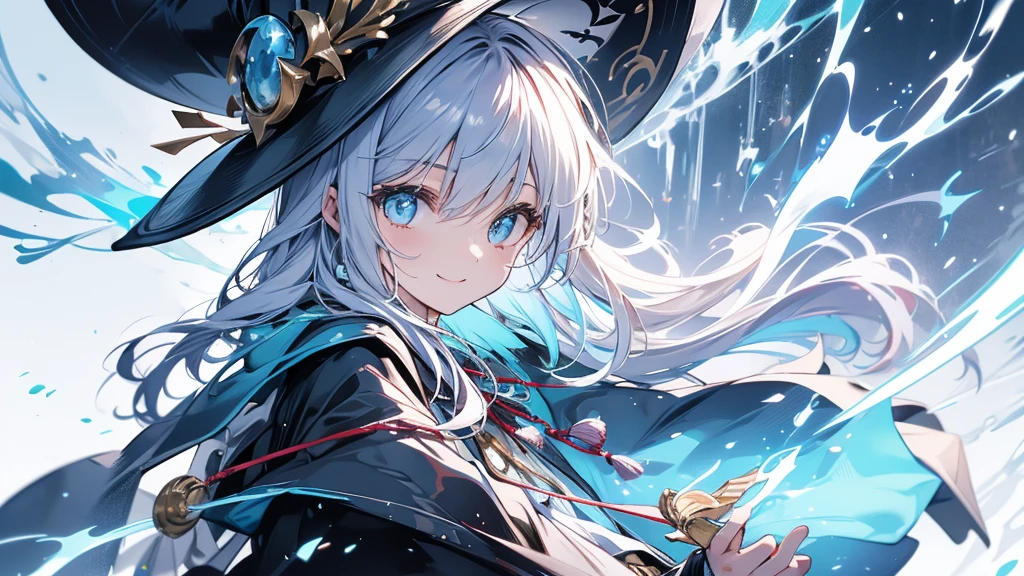 Wizard。wearing a hat。Smiling