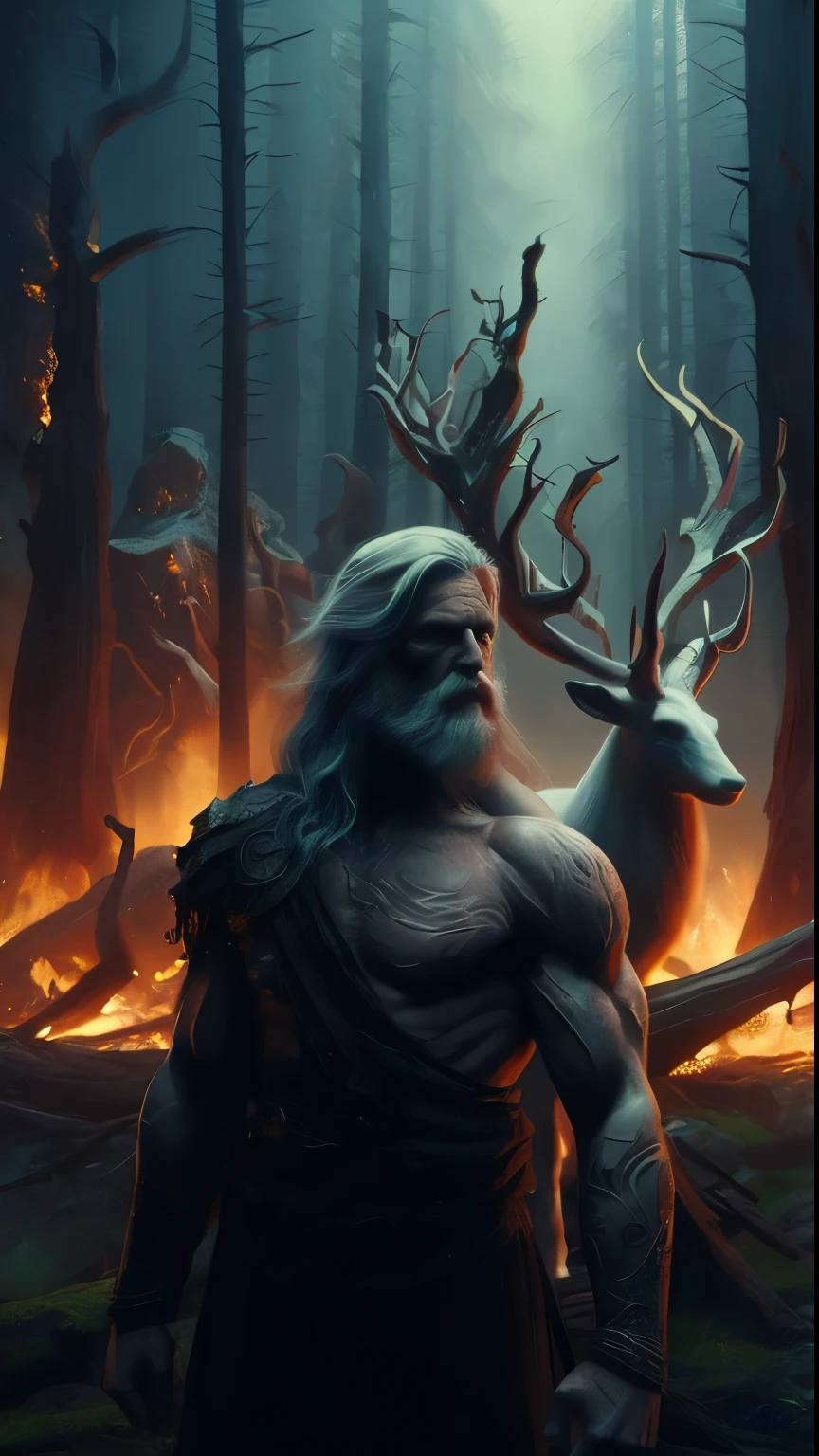 a majestic old warrior with a sword, fantasy, intricate armor, weathered face, piercing eyes, muscular physique, rugged features, dramatic lighting, moody atmosphere, complex textures, cinematic composition, digital painting, masterpiece, hyper detailed, 8k, photorealistic