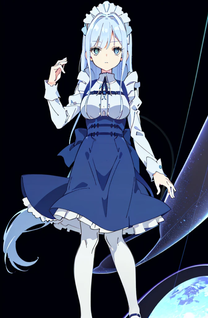 ((cathedral background)),1 girl! Ray tracing, best shadows, high resolution (dim lighting) blue hair, plump and slender girl, (girl wearing white shirt, black wrinkled skirt, with black transparent pantyhose), showing a delicate slim figure and graceful curves, correctly positioned and reasonable limbs! facial details! Delicate facial features, pay attention to the position details of the legs! Pay attention to hand details! High quality! More eligible! Reduce errors, ultra-detailed CG, more reasonable picture! Delicate finger detailing,((blue medium hair)),((White Maid Costume)),blue eyes,((whole body)),whole body,((White Maid Costume)),((White Maid Costume)),evil smile,((cathedral background)),((cathedral background)),