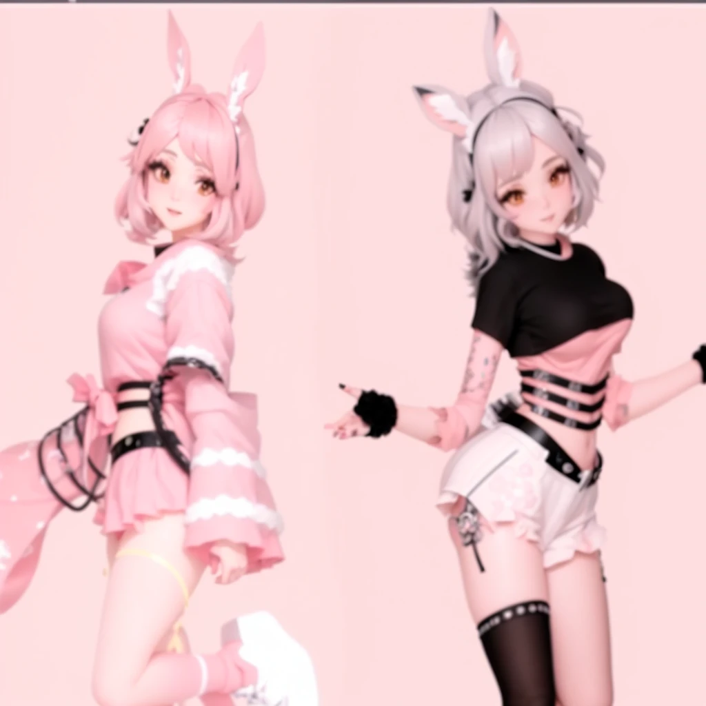 masterpiece, Highest quality, 8K、anime, 3d, casino、Beautiful night view、 or more naked girls、kawaii:1.4、smile、fun、Various hairstyles、pubic hair)、(((Full nudity、Pussy、)))、(Glowing Skin、A pair of rabbit ears:1.3、Ribbon Hairband、Fishnet tights、A bow tie、Bunny Girls 3 or more)、roulette、Slot Machines、Cocktail、Champagne bottle、((The characters are unique、Various hairstyles))、Laughter