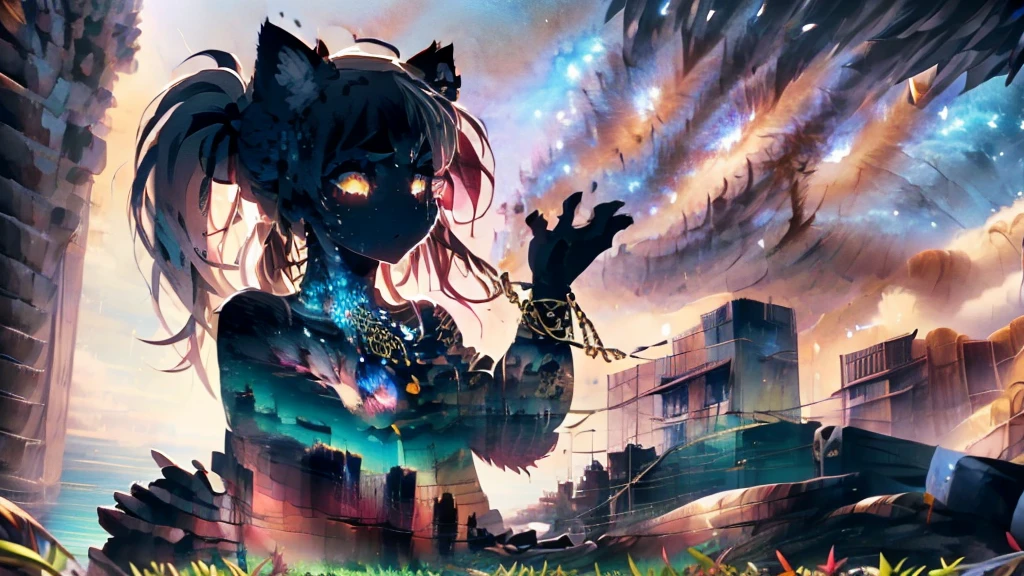 ((Best Quality, Masterpiece, perfect anatomy, detailed picture)), furry, 1woman, pantera, two tone skin, black body, gray fur, sexy, long white hair, ponytail hair, fluffy feline tail, yellow sclera, tribal tattoo, earrings, red blush, shy, in the ruins, portrait, illustration, gold necklace add_detail:1 ,gold bracelet add_detail:1, gold navel piercing_detail:1, porn star, sit on the sand with your legs open add_detail, Best Quality vagina add_detail:1