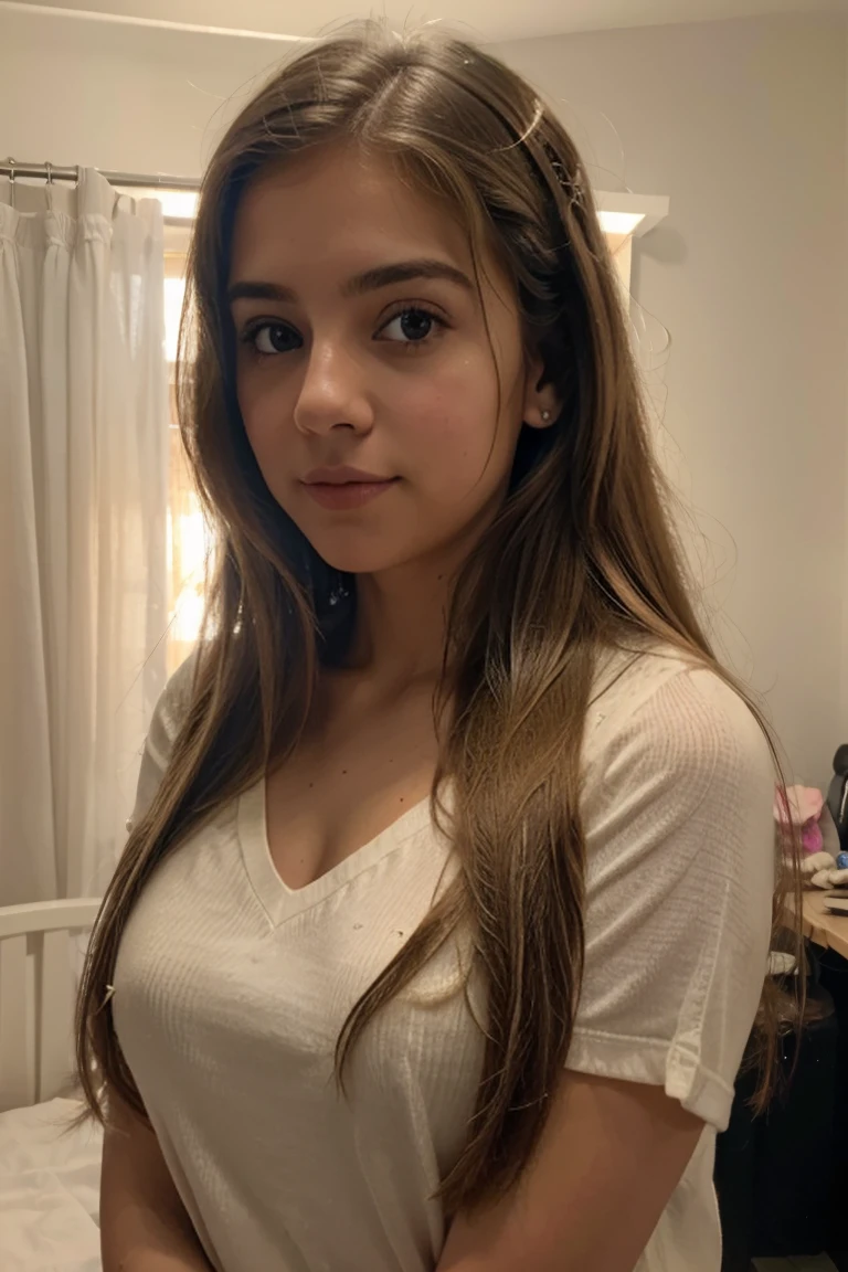 Mi inocente  novia colegiala  de 15 añoS  , rubia cabello largo y natural Se Saca fotoS con Su novio anteS de ir al cine ((full detail))S  . Warm light (full real)) de noche luz de  velador cálida media luz SenSual