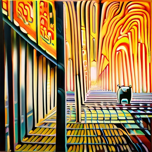 Surrealist art in the style of Edvard Munch, painting, Robotic cute capybara, Winter, L USM, Lomography, Edvard Munch style, Edvard Munch art . Dreamlike, mysterious, provocative, symbolic, intricate, detailed