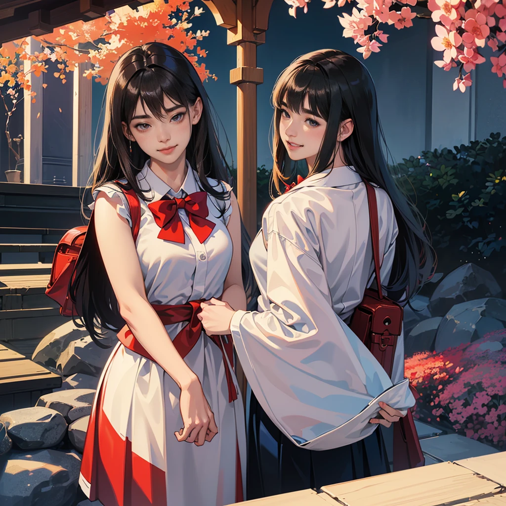 ((8K, RAW Photos, Highest quality, masterpiece)), High-resolution RAW color photos、

Professional close-up photography, (Realistic, フォトrealism: 1.37), 

(Highest quality), (Best Shadow), (Best illustrations),

High-quality images、Skin Radiance、Texture of skin and clothing、

Expression of fine eyes、Shiny Hair,Long Hair Girl, Manga inspired by Lee Jong-suk, 

Trending on deviantart, realism, detailed manga style, Manga art style,

Perfect Line Drawing, Beautiful line art, digital manga art girl, K-POPアイドル,

 Beautiful brown eyes, Fuller lips, Gorgeous face with attention to detail, 

(Cute Smile), attractive, Innocent, (Perfectly detailed face), 

(Detailed and carefully drawn hand) Photorealistic images, Written boundary depth, 

(Japanese style princess cut hairstyle:1.5), 

best quality, masterpiece, New Year, 



Three Japanese high-school cute girls, ((looking straight:1.7)), 


a short-sleeved Japanese-blue-high-school-sailor-suit,

((Reddish bow tie, with a school bag:1.5)) 



((gently smiling:1.7)), 

((upper arms hidden by clothes and hair:1.5)),

(innocent and pure high-school-girls:1.7)



(separately side by side:1.5), 

shrine background, (mount Fuji:1.3), (outdoors:1.5)
