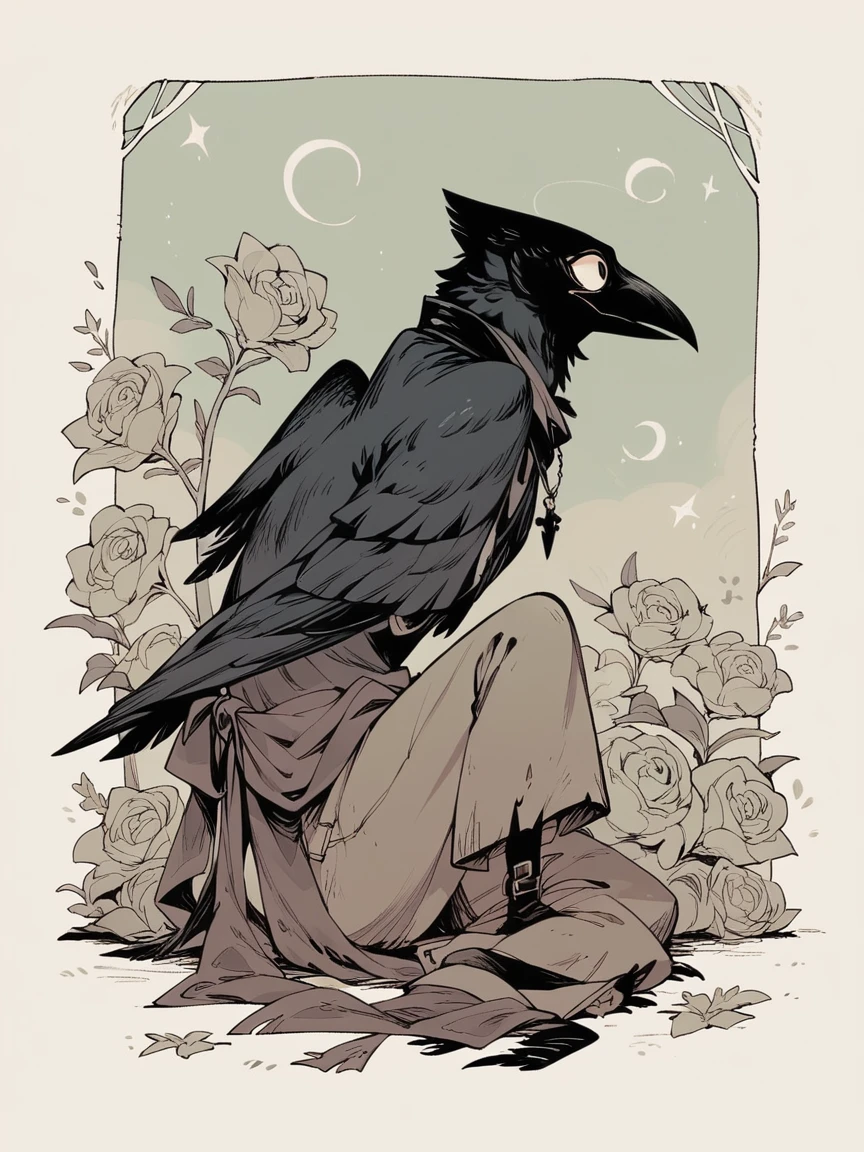 boy and a crow