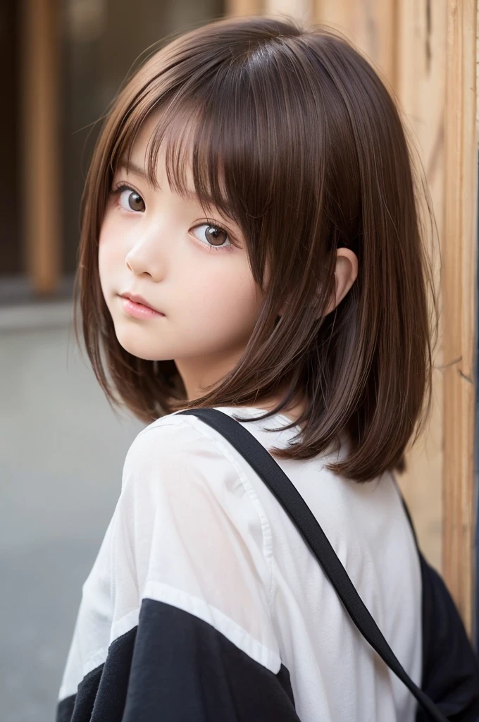 Short, medium bob with reddish brown hair
Third grade elementary school girl.
Eyes are cool, with a hanged look
animation