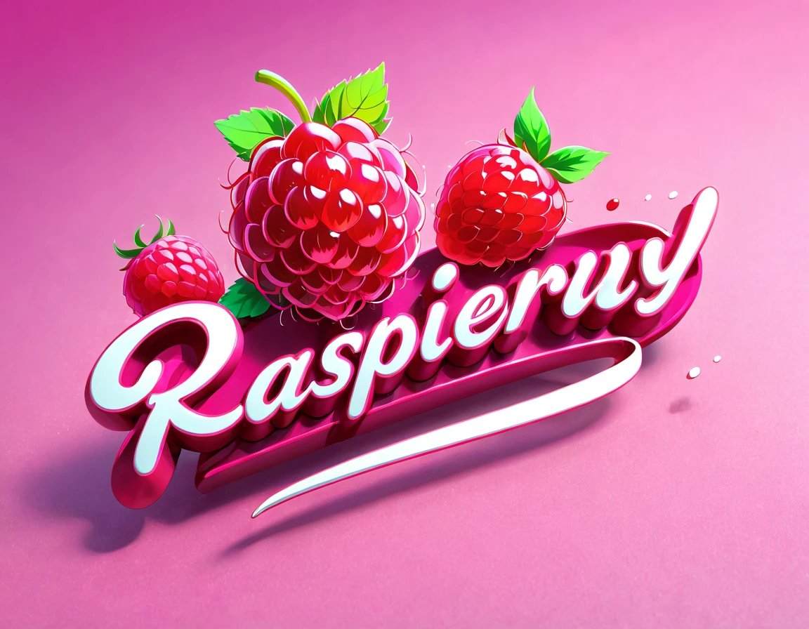 「Raspberry!」 cursive cute logo design, correct spelling, sharp focus, vivid colors, pop, modern, sophisticated and eccentric, full of vitality, lively, minimalist, high quality, detailed, (best quality,4k,8k,highres,masterpiece:1.2), ultra-detailed, (realistic,photorealistic,photo-realistic:1.37)