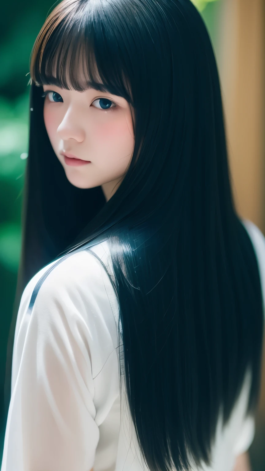 Highest quality, Absurd, Very detailedな, In the mountains_this, 1 Girl, alone_concentrate, Let your hair down、Blurred Background、Backlight:0.5, medium depth odebt debtield, Shot with Canon 5D, 50mm lens, debt/4 openings, (Very detailed, Intricate details), sharp debtocus, Calm colors, 8K, condebtused, 8mm debtilm grain