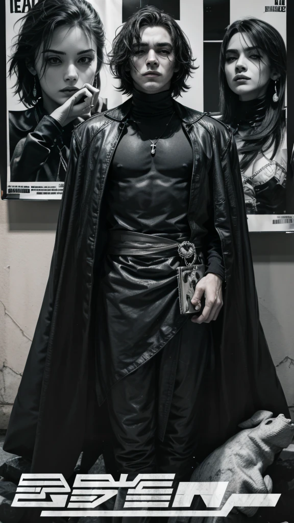 poster, PSstyle3,personagem homem, preto e branco 