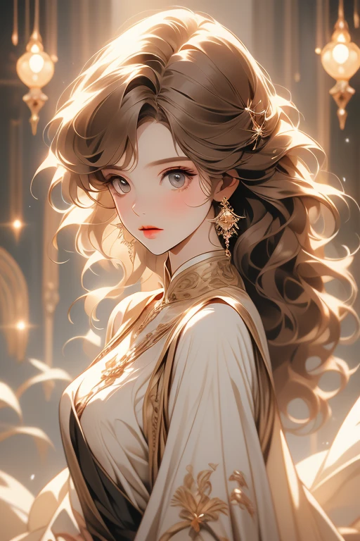 The Old Woman of the Wizard of Light, , Long side-swept bangs wavy light brown hair, Crystal Eyes, Ethnic Earrings, Fashion Out It