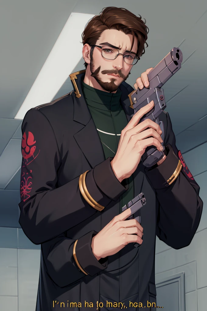 highy detailed, high qualiy, work of art, comely, ImAHealerButMeme, ****ung boy, TF2MED, rounded glasses, facial hair, labcasaco, open coat